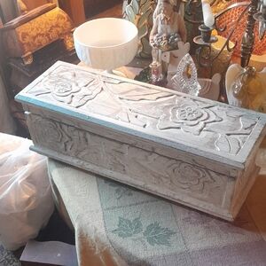Floral Carved Wooden Box